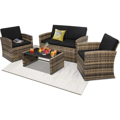 4 Piece Rattan Patio Set for your outdoor space
