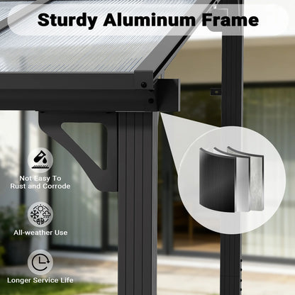 Wall-Mounted Gazebo with Aluminum Frame