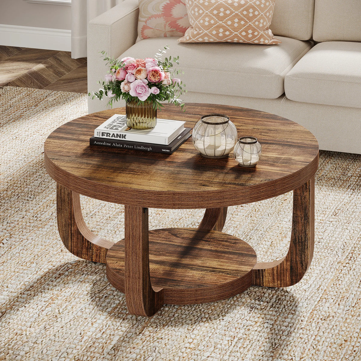 Modern Round 2-Tier Coffee Table