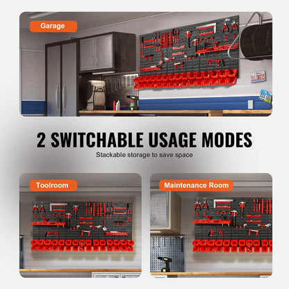 Wall Mounted Storage Bins Parts Rack Organizer for your Garage