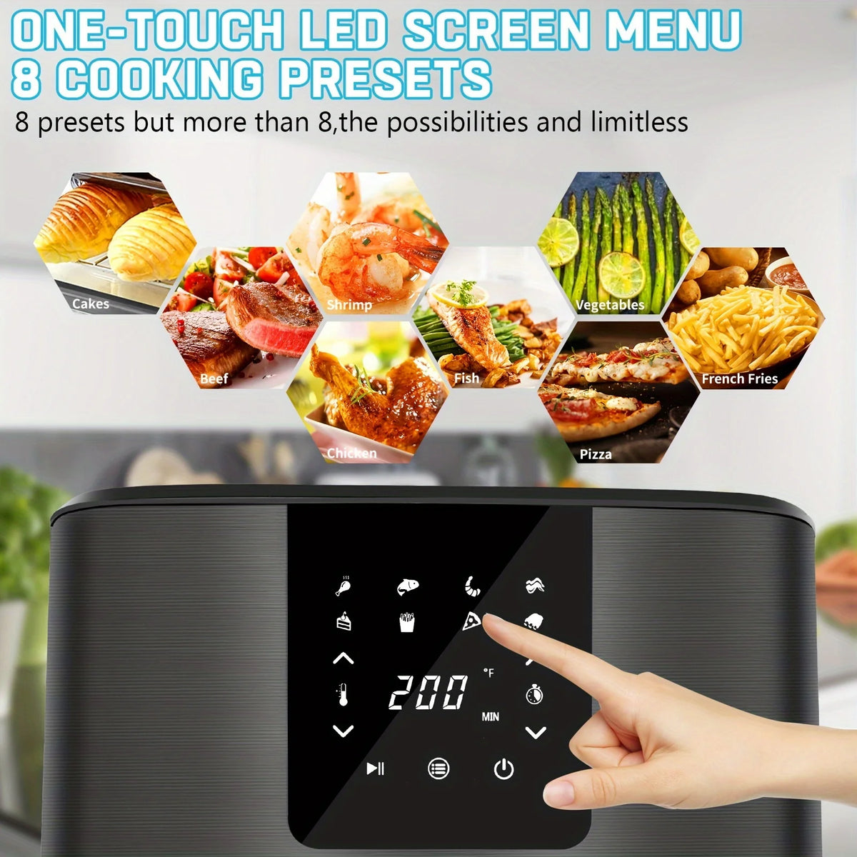 7 Qt Digital Touch Screen with 8 Preset Menu