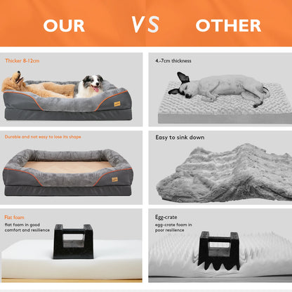 Large Soft and Comfortable Waterproof Dog Bed with Washable Cover