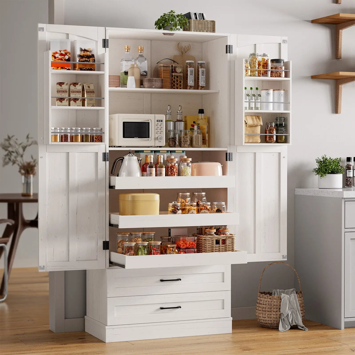 71" Tall Farmhouse Freestanding Pantry for your Kitchen
