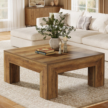 39.4-Inch Square Coffee Table for Living Room