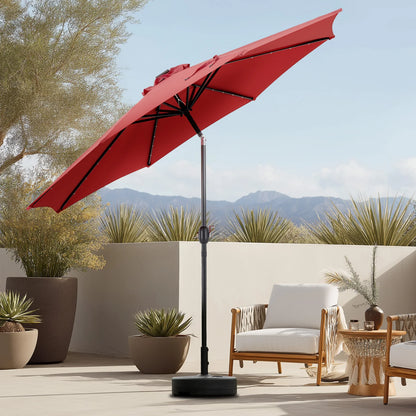9.5FT Solar Patio Umbrella with 32 LED Lights for your Backyard