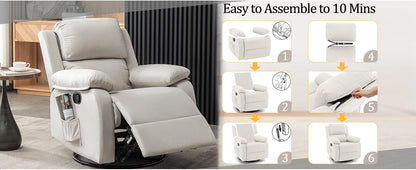 360 Degree Swivel Rocker Recliner for Small Spaces