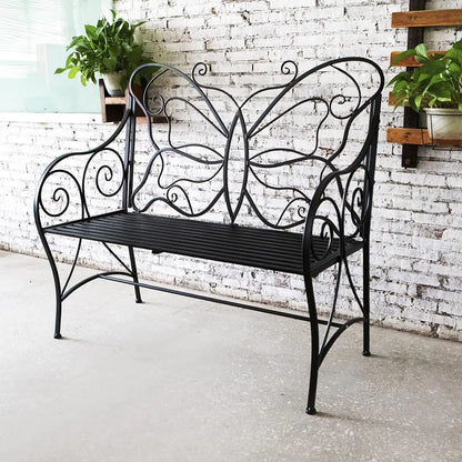 Rust-resistant Butterfly Bench with Arm rests for the backyard, balcony, or porch