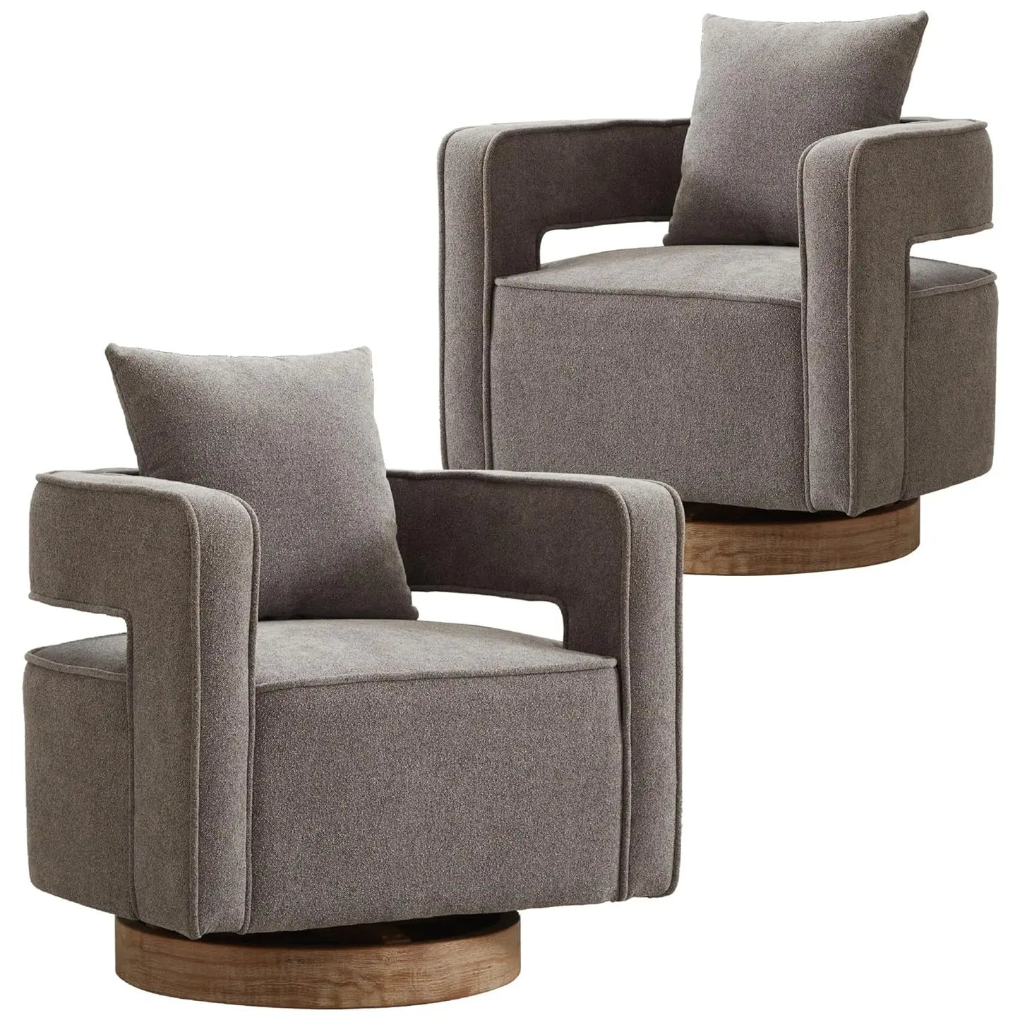 Open Back Barrel Swivel Chair