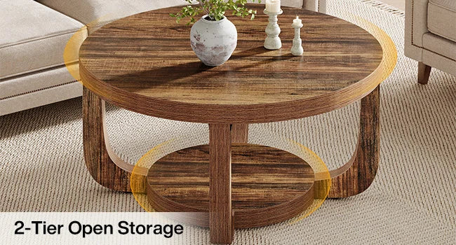 Modern Round 2-Tier Coffee Table
