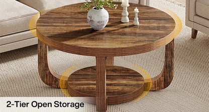 Modern Round 2-Tier Coffee Table