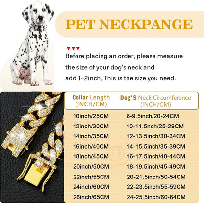 Luxury Gold Iced Chain Collar for your Pet