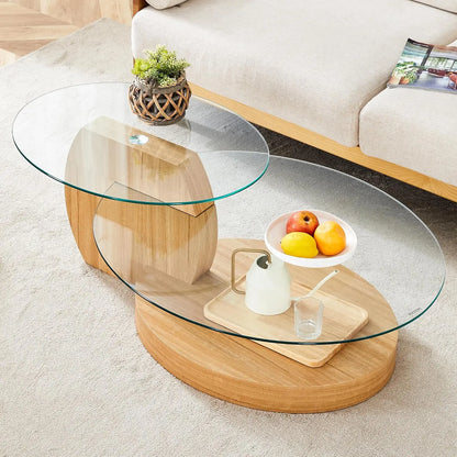 35" 3-Tier Design Tempered Glass Coffee Table for your Living Room