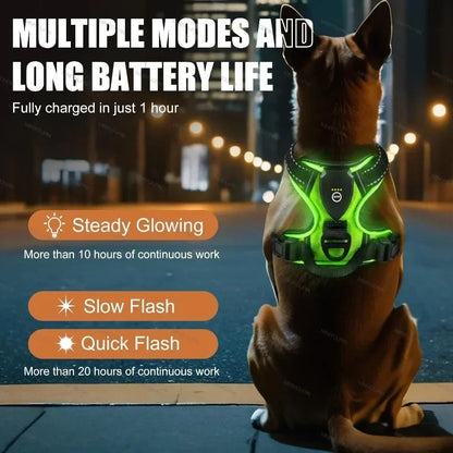 Rechargeable No Pull Led Harness for Dog, Cat, and Puppy
