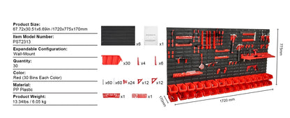 Wall Mounted Storage Bins Parts Rack Organizer for your Garage