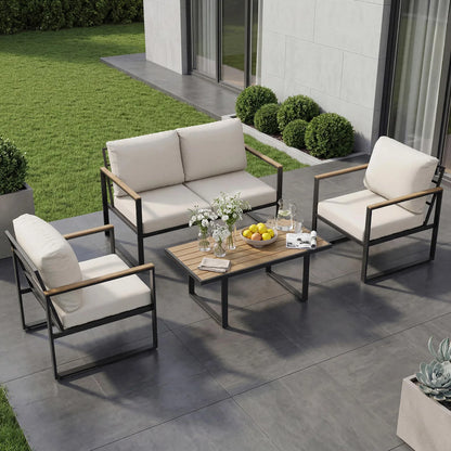Outdoor Patio 4 Piece Set with Coffee Table