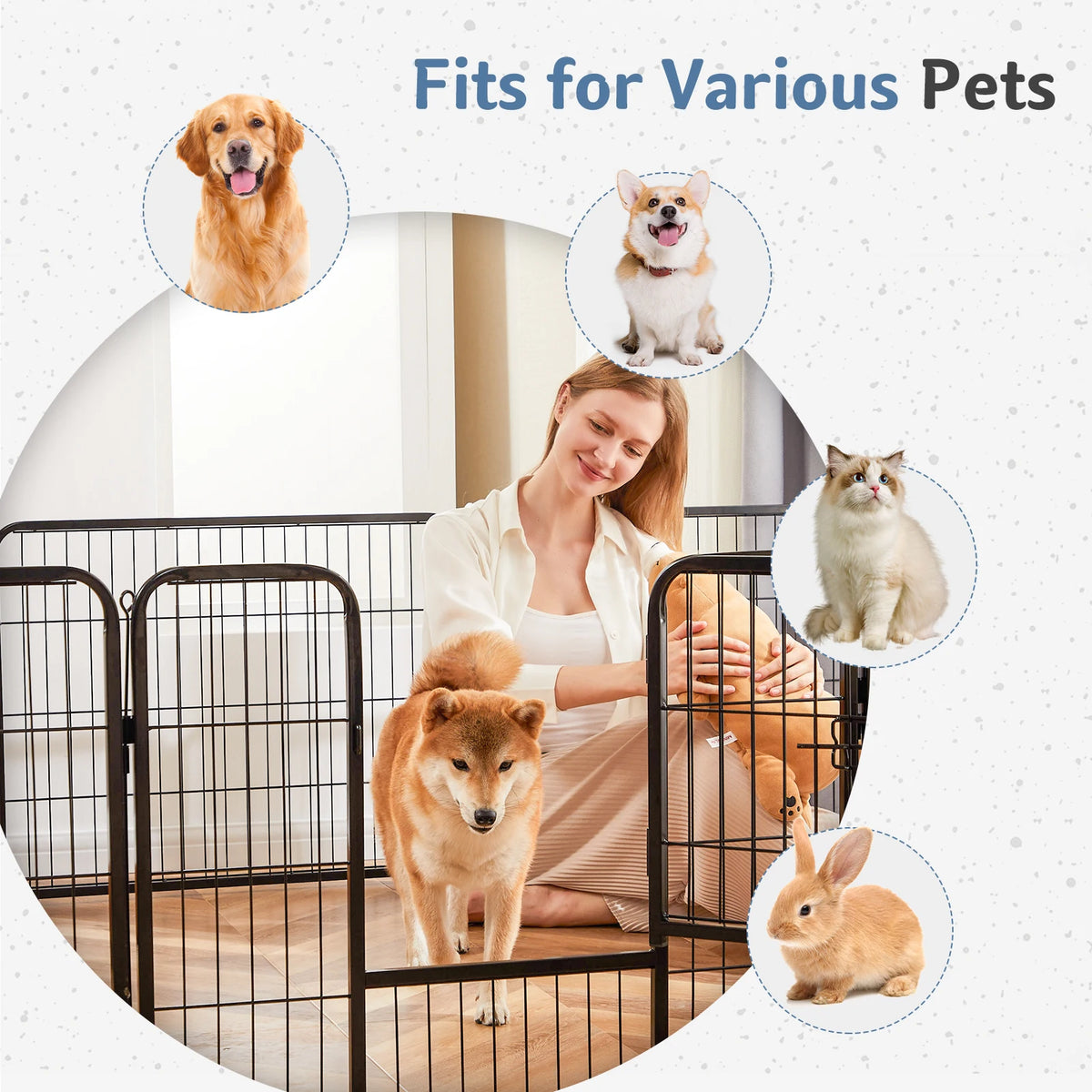 24-to-32-inch Foldable 16 Panel Metal Dog Playpen