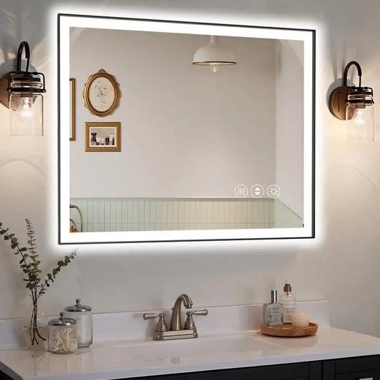 Modern 40x32 Inch LED Bathroom Mirror