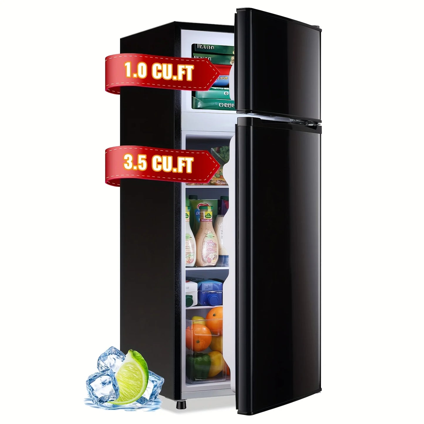 Compact Refrigerator/Freezer with Adjustable Thermostat
