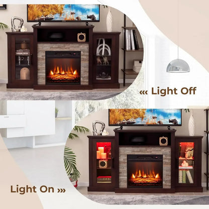 TV Stand with Electric Fireplace that will accommodate TVs Up to 65 Inches