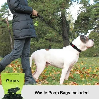 Black Reflective Rope Leash with Waste Bags
 for Medium and Large Dogs
