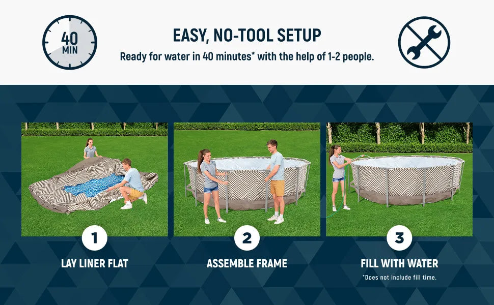 13ft Round Pool Set which Includes Cover, Canopy, Pump & Ladder
