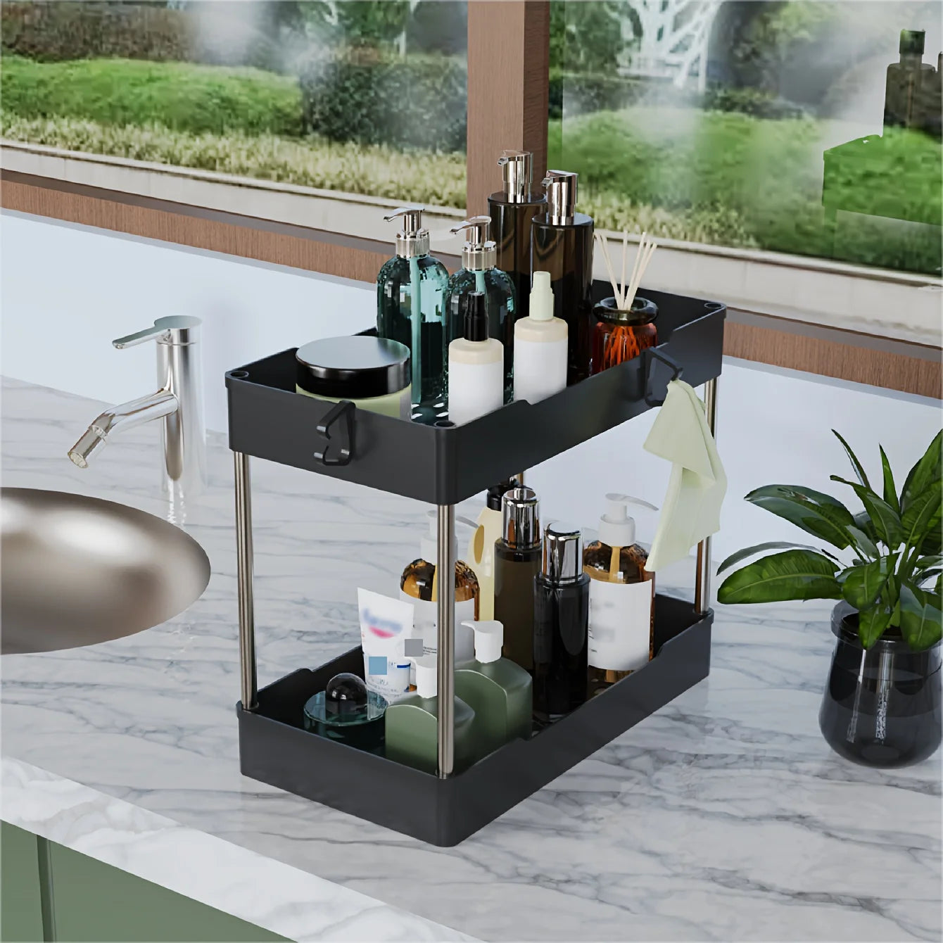 3 Piece, 2 Shelf Organizers for clutter free solutions!