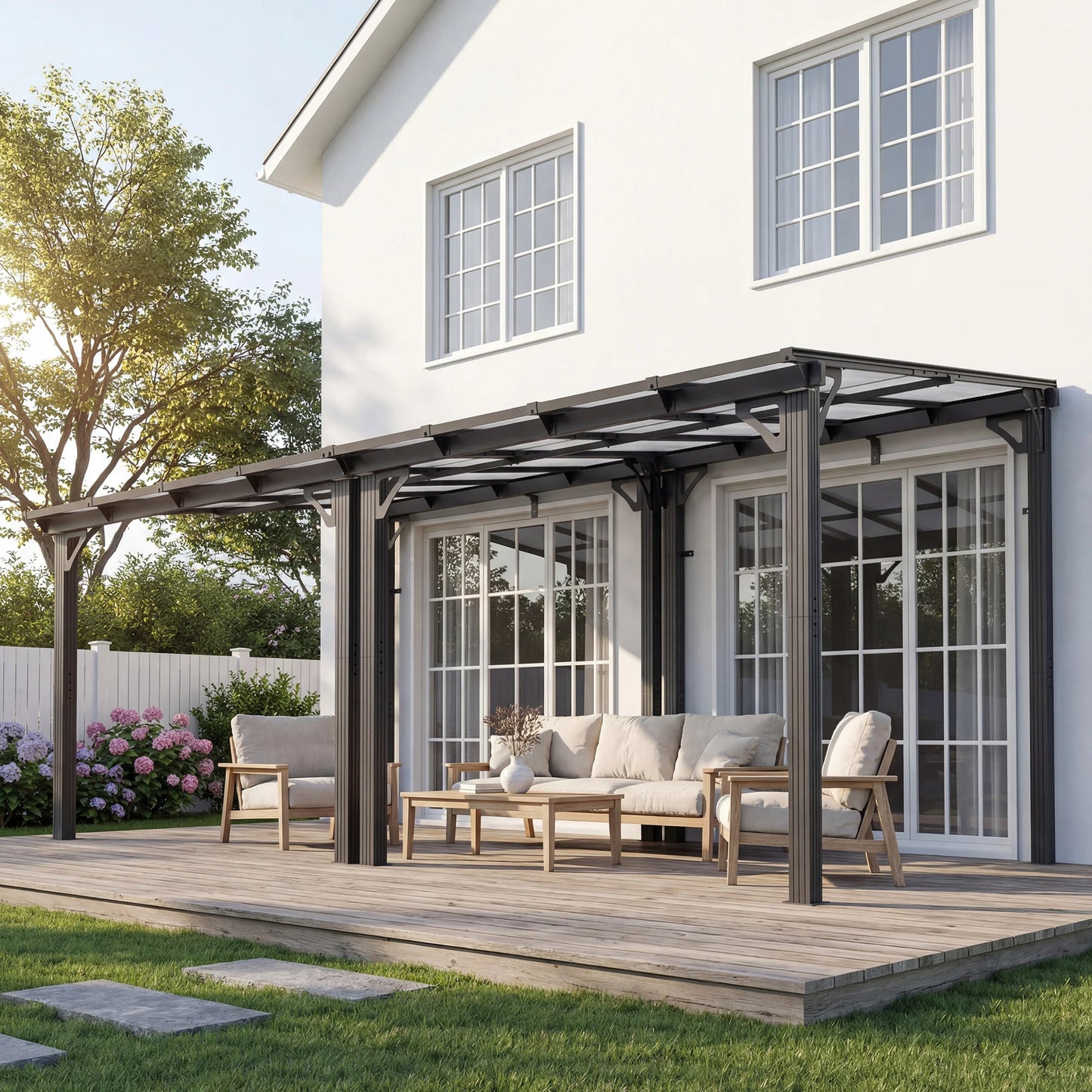 Wall-Mounted Gazebo with Aluminum Frame
