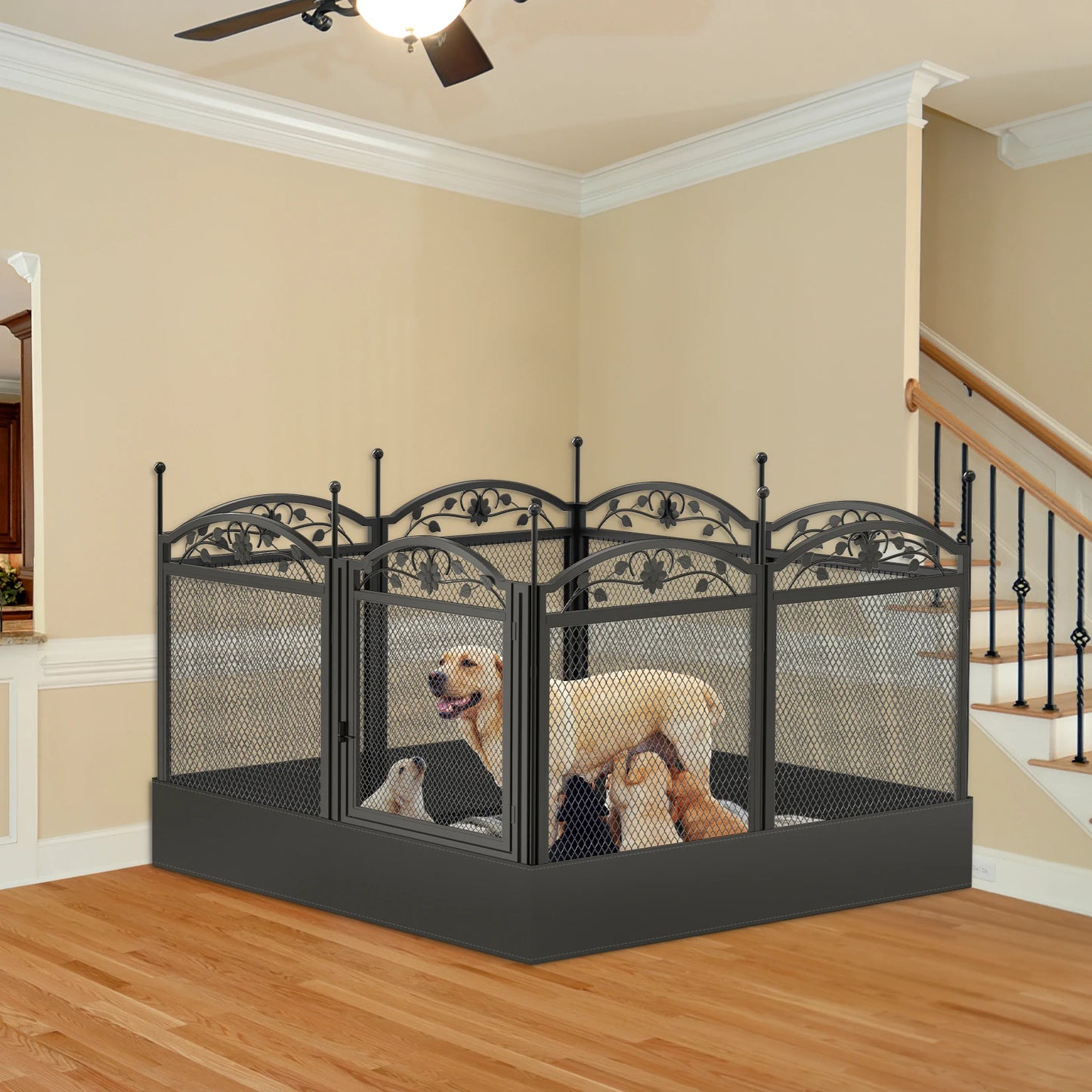 Heavy Duty Play Pen, Secured Whelping Pen with removable waterproof flooring