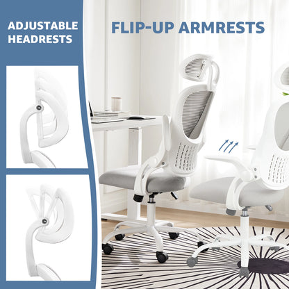 Mesh Ergonomic Office Computer Desk Chair with Adjustable Headrest