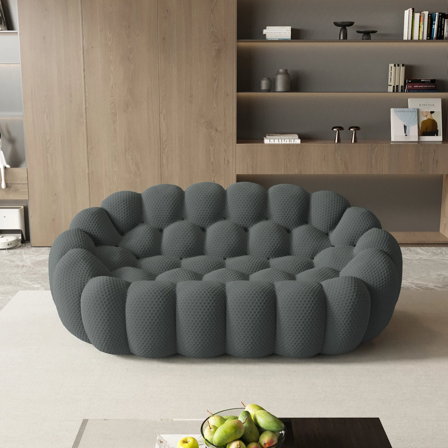 79.5" Modern Curved Boneless Sofa