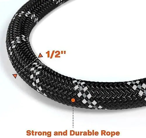 Black Reflective Rope Leash with Waste Bags
 for Medium and Large Dogs