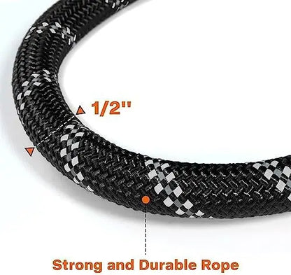 Black Reflective Rope Leash with Waste Bags
 for Medium and Large Dogs