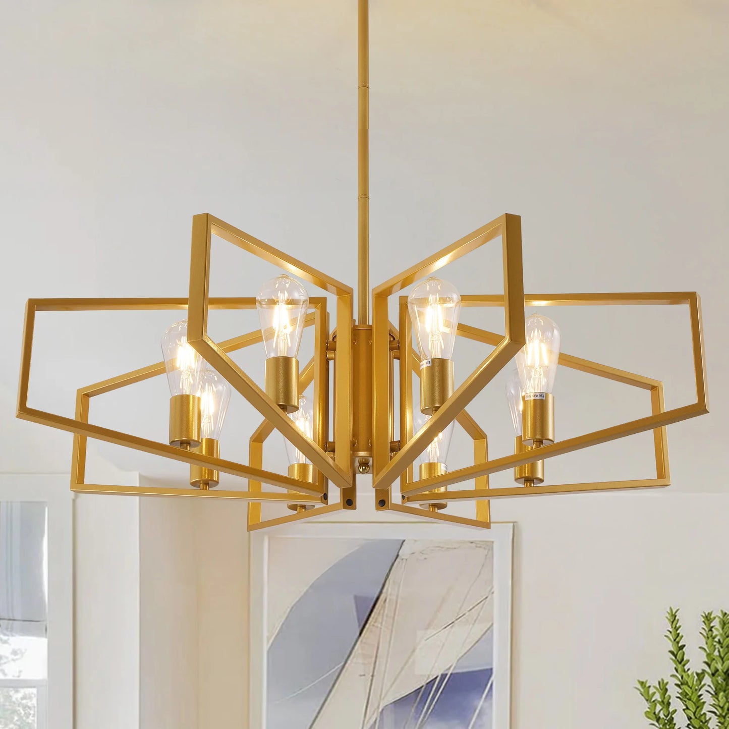 Modern 8-Light Geometric Pendant Chandelier for your home