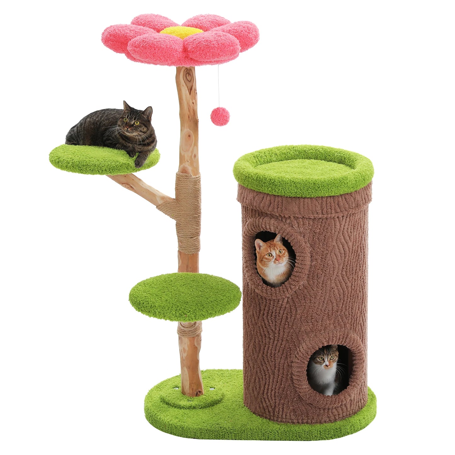 Luxurious Large Cat Tree with 2 or 4 Spacious Condos and a detachable toy for your cat or cats enjoyment!