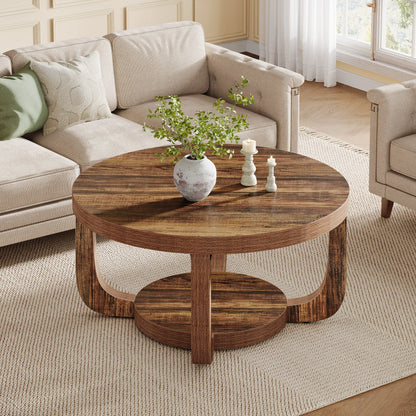 Modern Round 2-Tier Coffee Table