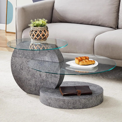 35" 3-Tier Design Tempered Glass Coffee Table for your Living Room