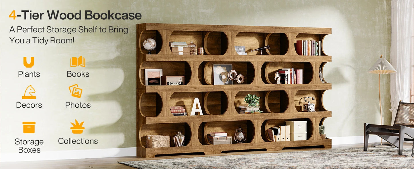 71" Tall  4-Tier Bookcase