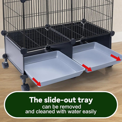 Tall 46-Inch Bird Cage with Slide-Out Trays for Easy Cleaning