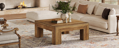 39.4-Inch Square Coffee Table for Living Room