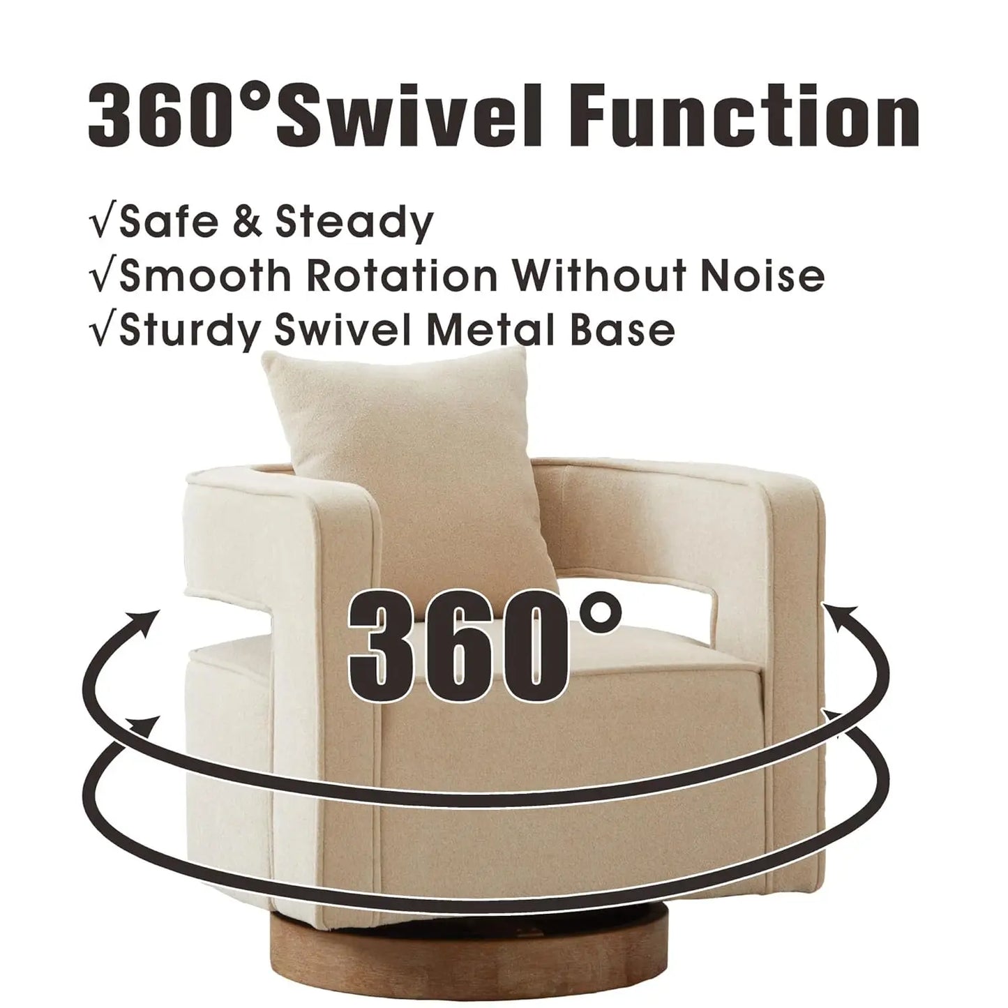Open Back Barrel Swivel Chair