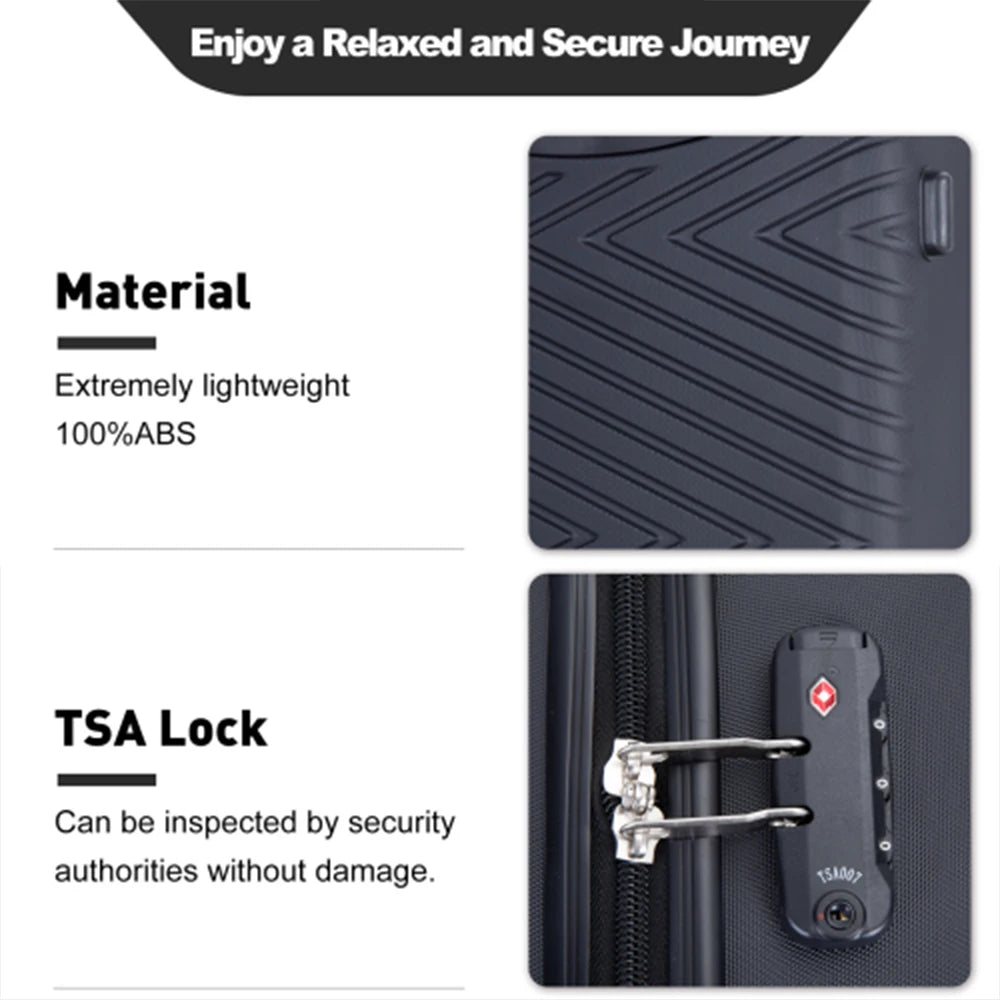 Luggage Set 4-Piece ABS Suitcase With Spinner Wheels