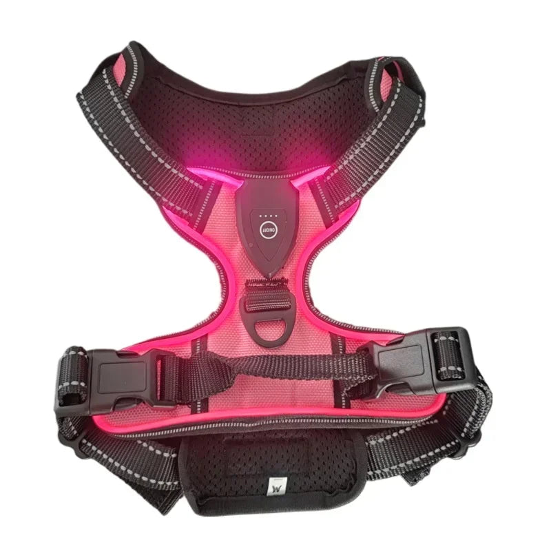 Rechargeable No Pull Led Harness for Dog, Cat, and Puppy
