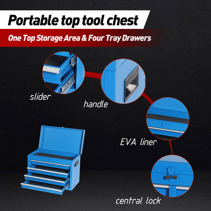 5-Drawer Rolling Tool Storage Cabinet with Detachable Tool Box