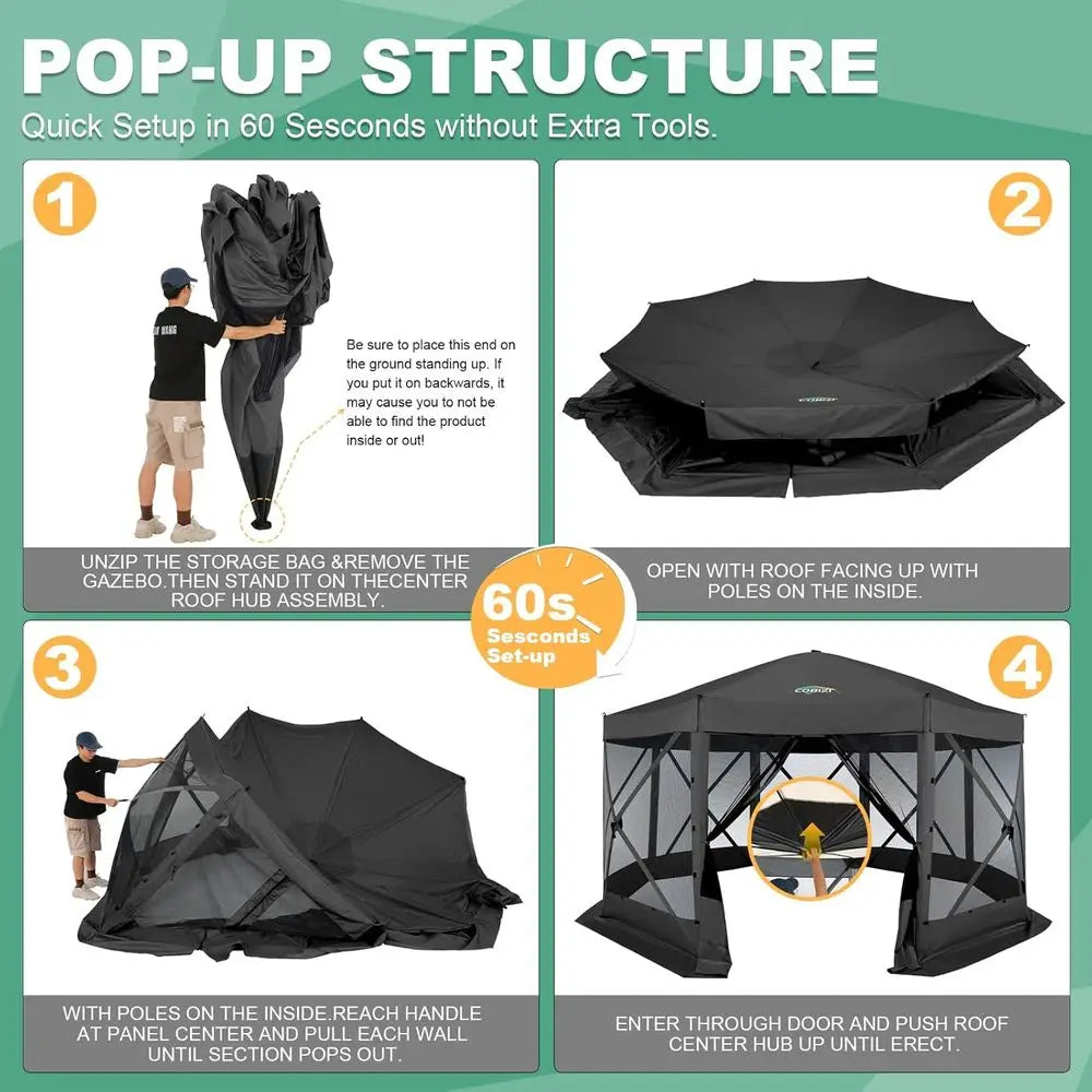 Extra Large Outdoor Gazebo with removable sides for outdoor festivities