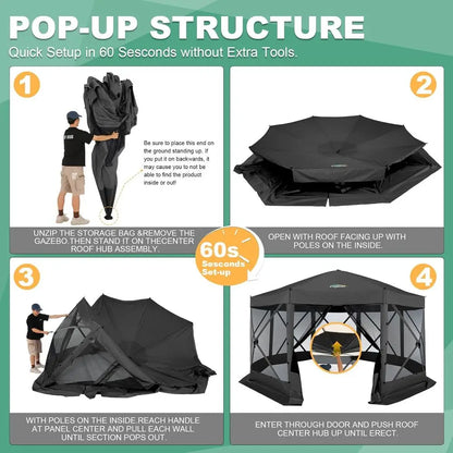 Extra Large Outdoor Gazebo with removable sides for outdoor festivities