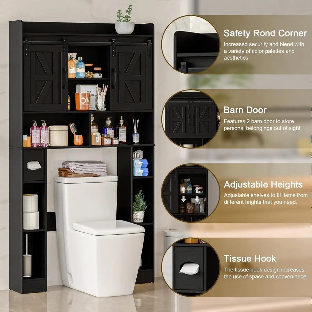 Over Toilet Storage Cabinet with Sliding Doors