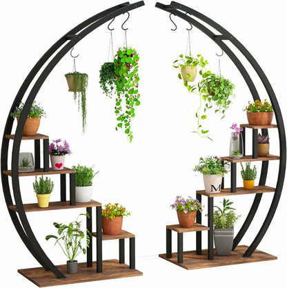 2 Half Moon 5-Tier Metal Plant Stands for your Indoor space