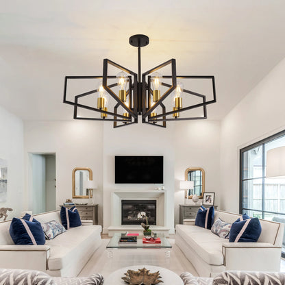 Modern 8-Light Geometric Pendant Chandelier for your home