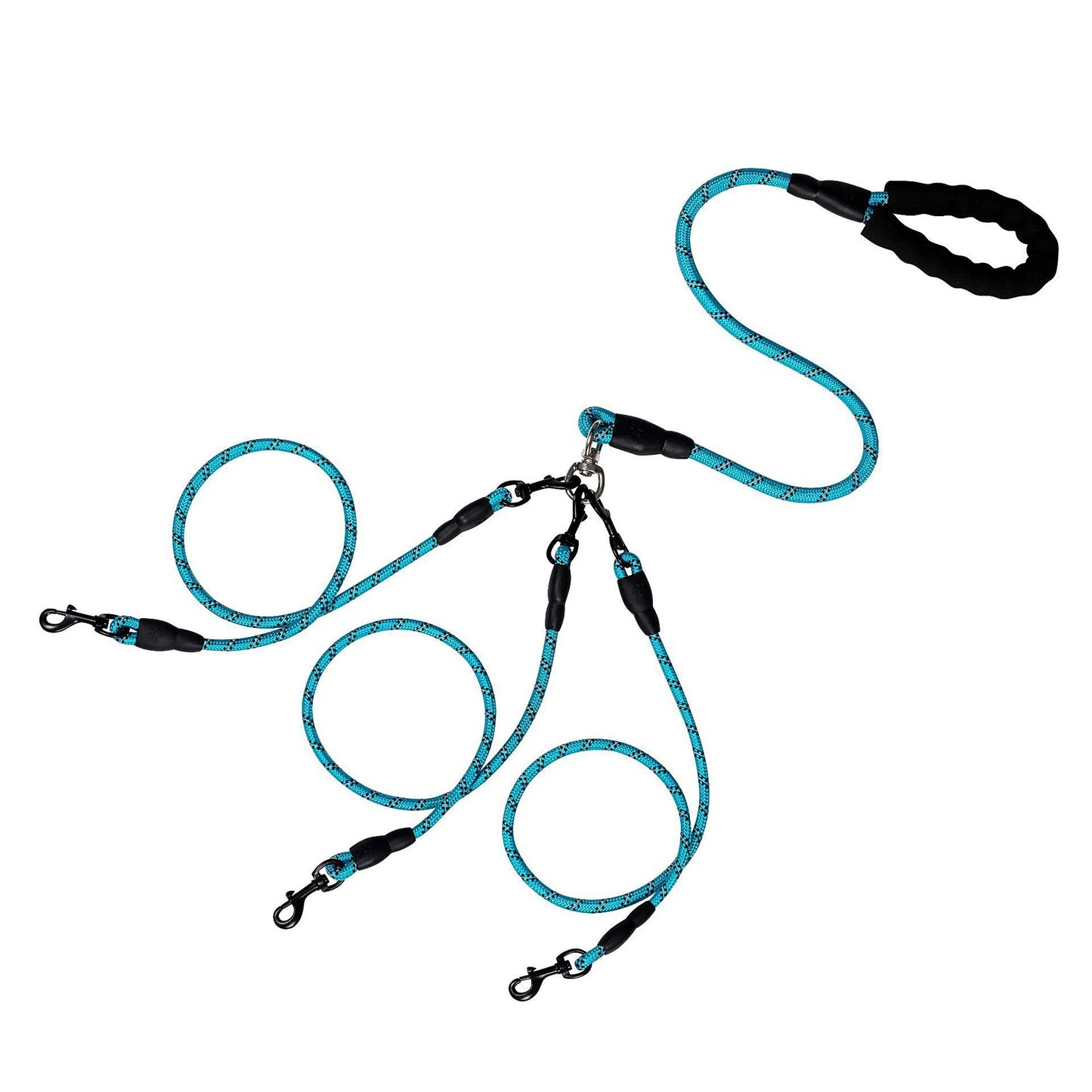 Detachable 3-in-1 Triple Dog Leash with Padded Handle