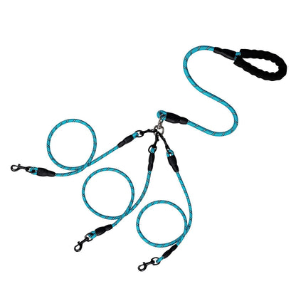 Detachable 3-in-1 Triple Dog Leash with Padded Handle